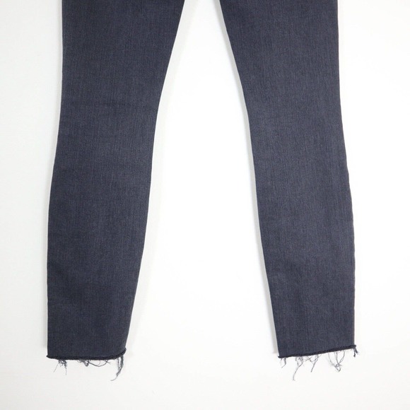 MOTHER Size 23 High Waisted Looker Ankle Fray Jeans Lighting Up Lanterns Black - Picture 9 of 11